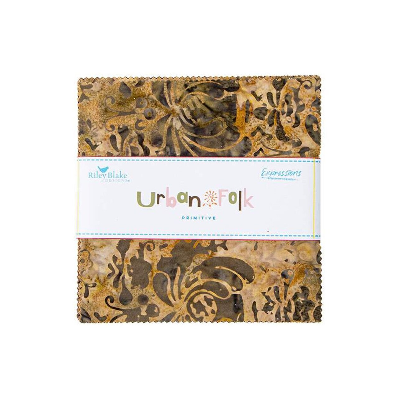 Expressions Batiks 5" Square Pack (Charm Pack / 5" Stacker) in Urban Folk Primitive by Riley Blake Designs for Riley Blake (5-23115B-42)